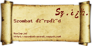 Szombat Árpád névjegykártya